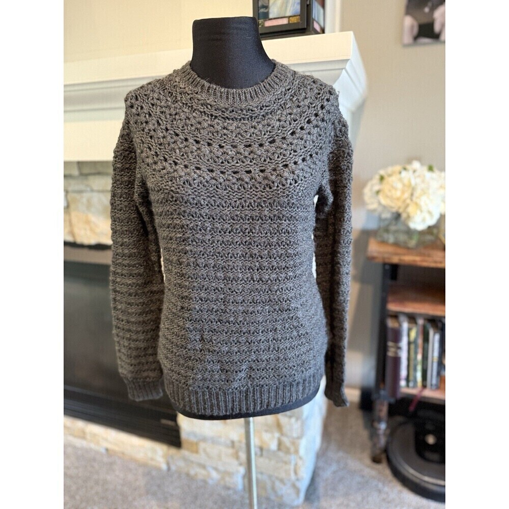 Lauren Ralph Lauren Sweater Womens Small Gray Alpaca Cotton Wool Blend SZ Small